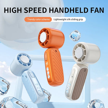 Portable Handheld Fan 199 Speeds ICE Cooling Trendy Personal Fan with Detachable Base Phone Stand Neck Lanyard for Travel
