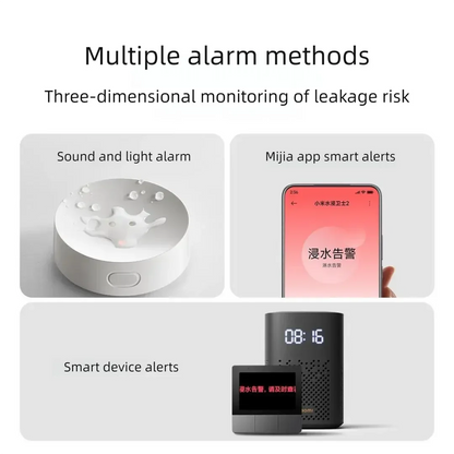 Xiaomi Water Leak Sensor 2 Bluetooth 5.2 Water Immersion Detector Soaking Sound and Light Alarm Remote Control with Mi Home APP
