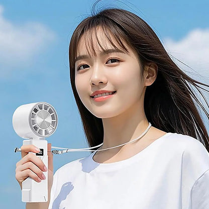 Portable Handheld Fan Desktop USB Rechargeable Foldable Fan For Real Time Display Power Cooling with Adjustable hot sale