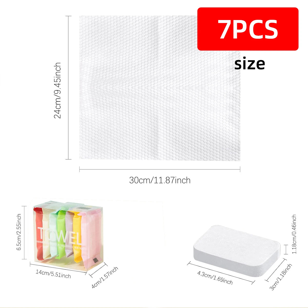 7/14pcs Compressed Disposable Towels For Travel Portable Facial Cleaning Towels Thickened Dry And Wet Dual-Use Travel Essentials