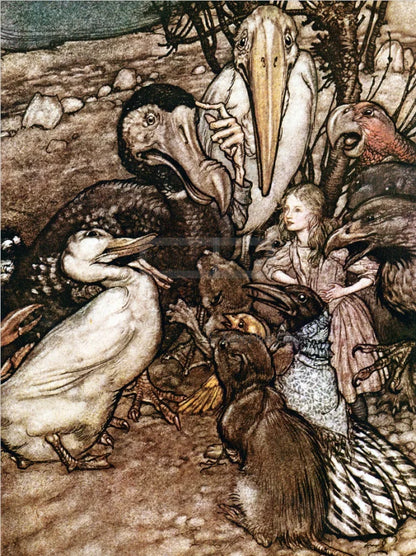 Canvas Painting Wall Art Pictures Home Room Decor Arthur Rackham Artwork Alice in Wonderland Mad Hatter Red Queen Poster Prints
