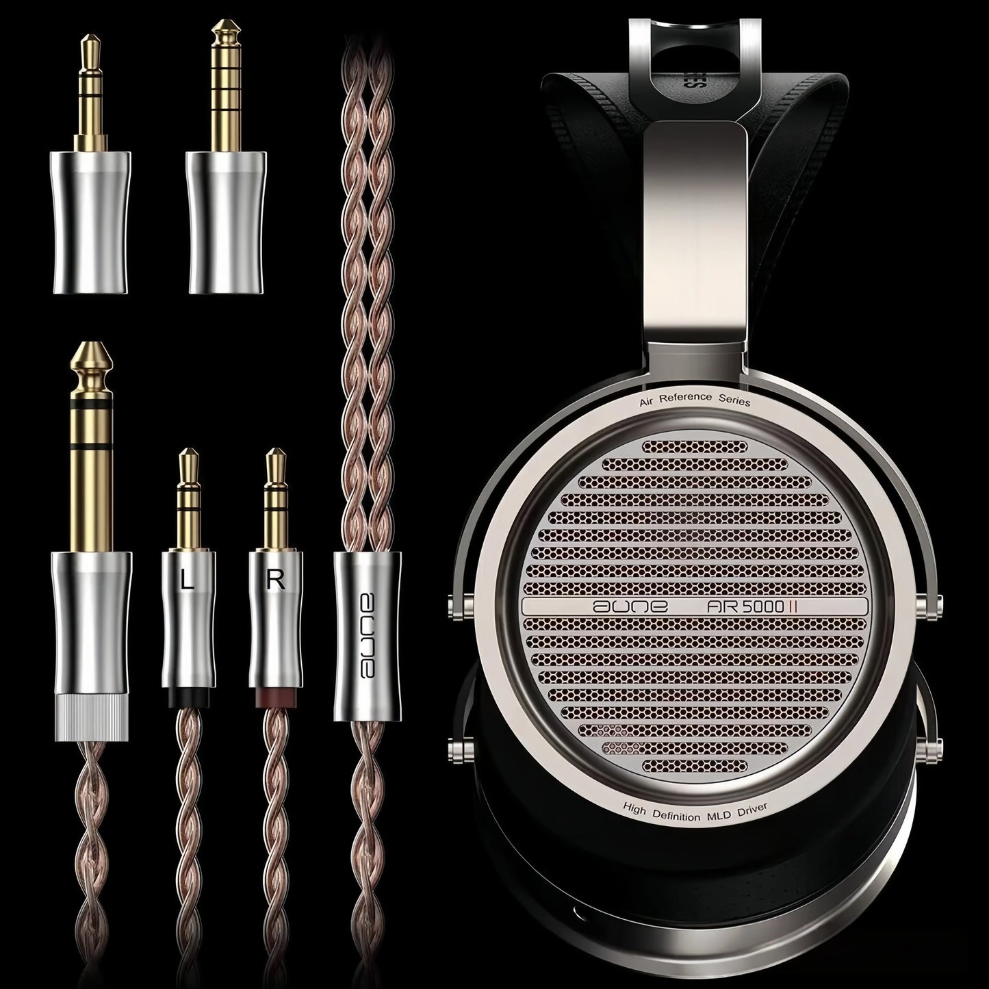 Aune AR5000 II MK2 Glass Earphones Headworn Hifi Fever Stereo Esports Monitor Dynamic Music Monitor Audiophiles Earphones