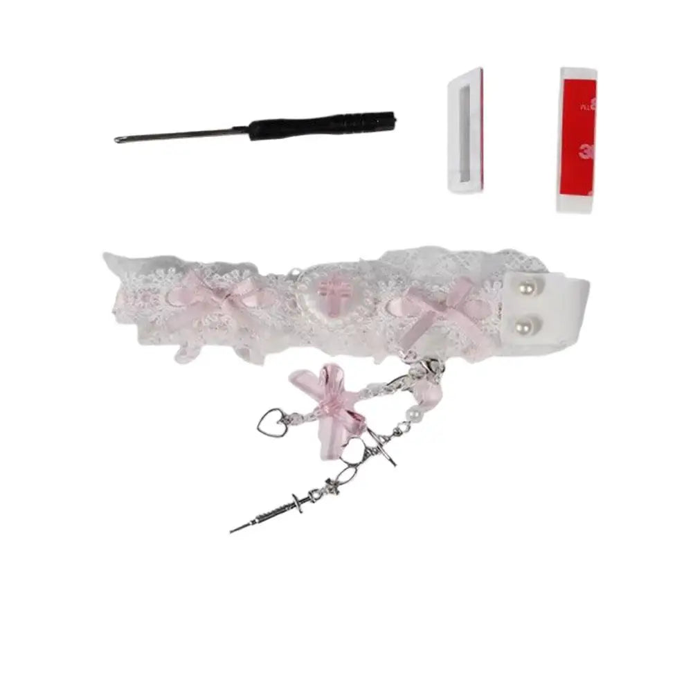 Lace Keyboard Ribbon with Snap-on Keyboard Hand-Decorated Keyboard Accessories for wootingATKDIY  Protect Keyboard Decoration