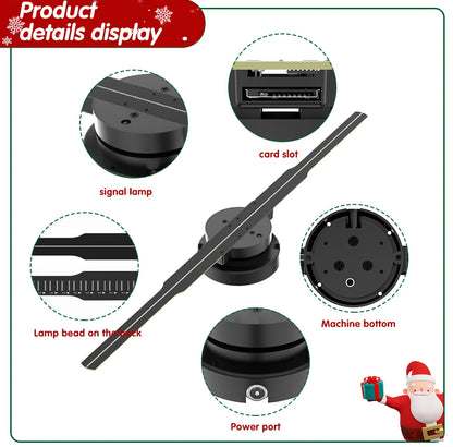 42CM Wifi 3D Hologram Projector Fan Remote Wifi Control 3d led projector Display Player Holographic Advertising Projector