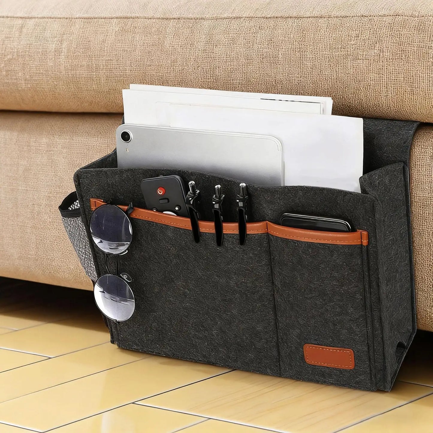 Hanging Bedside Bag, Under Mattress Storage Organizer, Bedside Pockets, Thick
