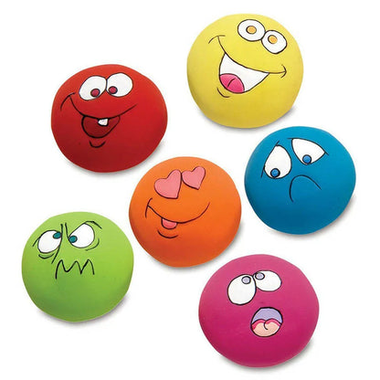 Rubber Dog Puppy Pet Play Squeaky Ball Chewing Toys With Face Fetch Bright Balls Dog Accessories Sounding Toy игрушки для собак