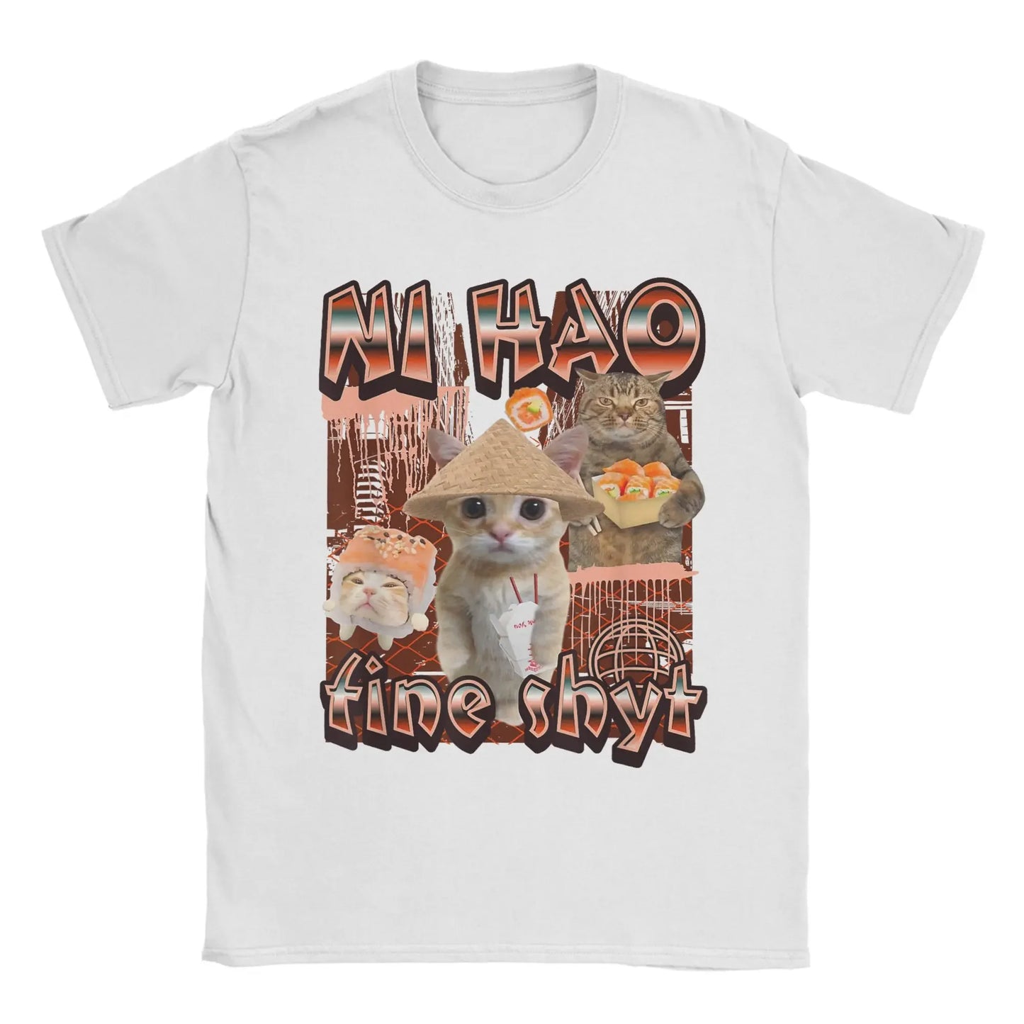 2025T-shirt men's and women's printed T-shirt funny cat summer clothes cotton summer clothes T-shirt high quality street clothes