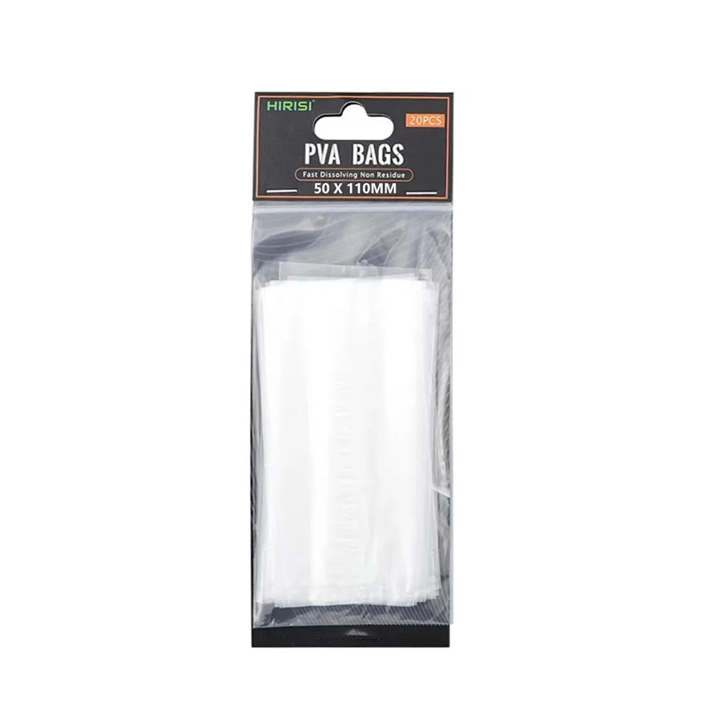 20PCS New Fast Dissolving PVA Bags Non Residue Fishing Tools PVA Lure Mesh Fishing Accessories for Carp Fishing