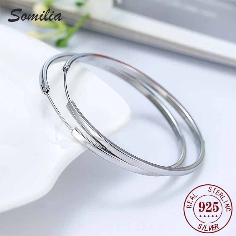 925 sterling silver large earrings for women, fashionable and exaggerated temperament. Earrings are versatile for daily use