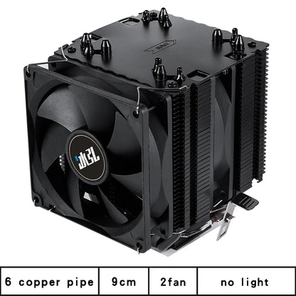6 Copper Pipe Double Tower ARGB Cpu radiator Cooler 90MM 4Pin Fan 1200 1150 1155 1366 1700 AM3 AM4 X99 2011 PC Heat Sink 2011-V3