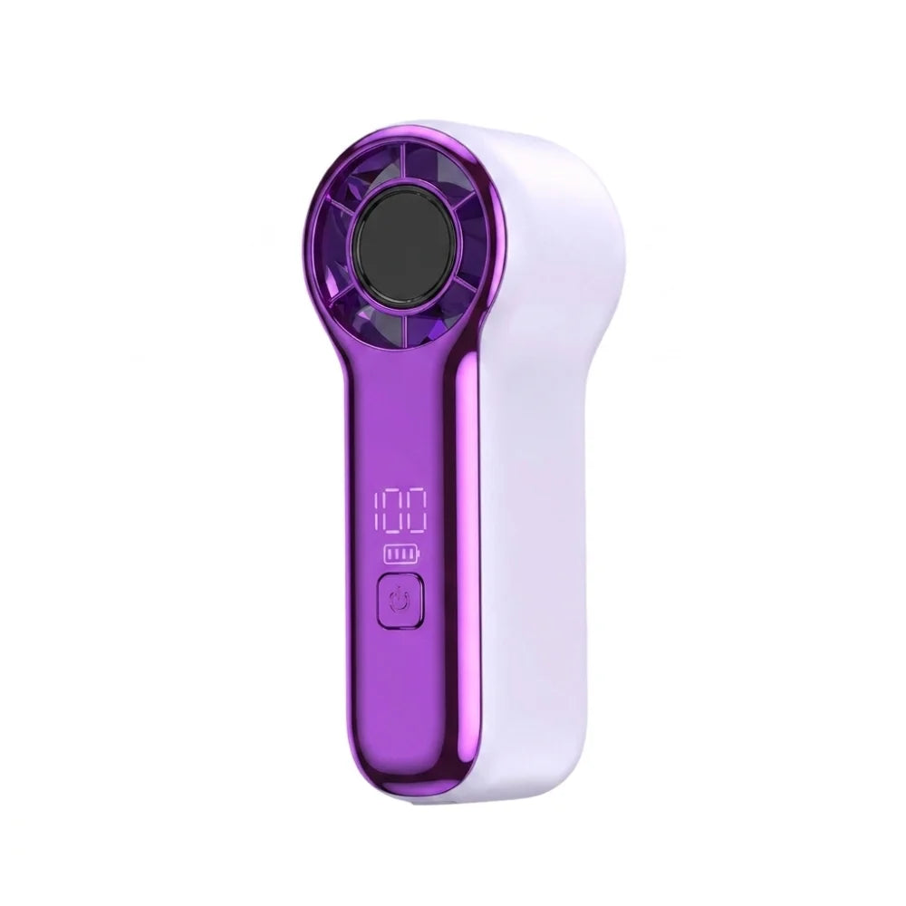 Portable LED Display Mini Handheld Fan USB Rechargeable High-speed Fan Strong Wind Cooling Fan Outdoor Travel Use