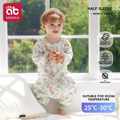 Swan Kids Sleeping Bag Cute Breathable Thin Sack Sleepsack Detachable Short Sleeves Sleepwear Wearable Blanket Bodysuit 1-5T