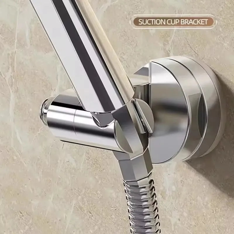 Shower Holder 360°Adjustable Self-adhesive Shower Head Stand Bracket, Suction Cup Shower Head Holder Bathroom Accessories
