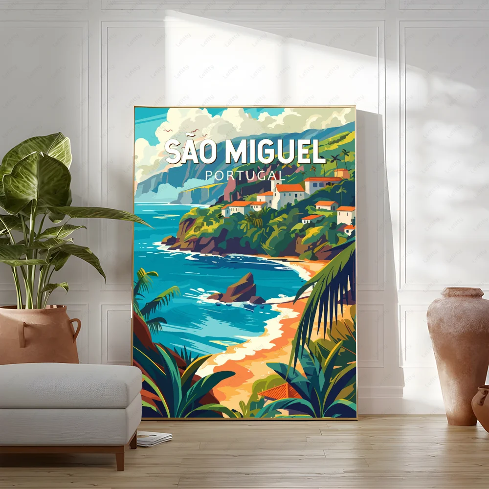 Pictures Portugal Painting Poster Room Decor Home Decoration Interior Wall Art Printing Waterproof Bathroom BedRoom Posters Gift