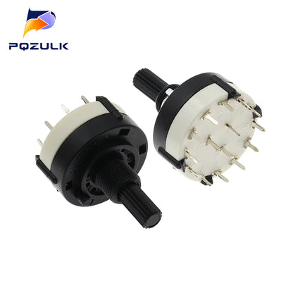 5PCS RS26 1 Pole 12 Position Selectable Band Rotary Channel Selector Switch Handle length 20MM With Knob
