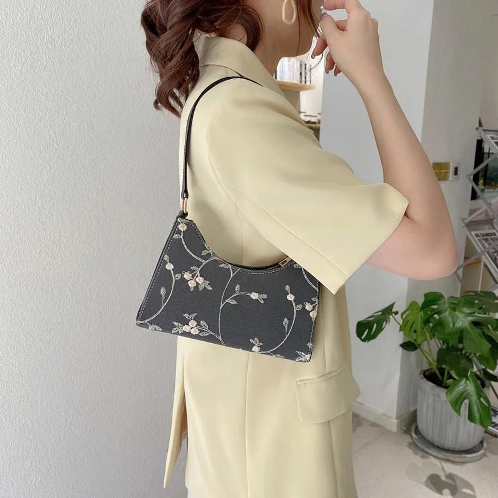 Elegant Small Handbag For Girls PU Leather Purse Wallets Shoulder Bags Women Underarm Bag Mini Messenger Bags Korean Handbag