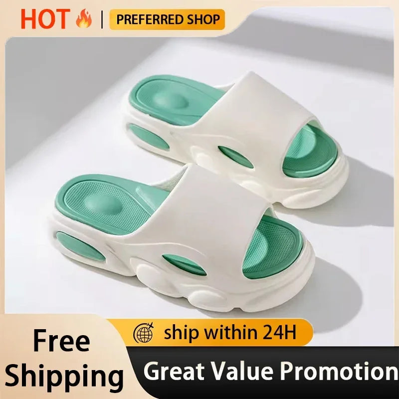 Thick soled sandals suitable for men to wear outside, height increasing, sporty and trendy home slippers for men