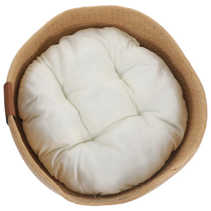 Pet Sleeping Nest Woven Cat Bed for Summer Cool Comfortable Resting Place for Cats Small Dogs Easy to Clean Design