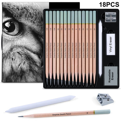 14-96 Pro Drawing Pencil Set,Sketch Pencils Art Supplies with Graphite,Charcoal,Erasers etc tool,Portable Zippered Travel Case
