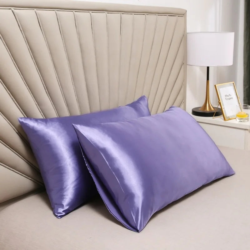 1pc Nordic Silk Pillowcase White Black Grey Khaki Blue Pink Sliver Bed Pillow Covers Luxury Cases Home Bedding Decor