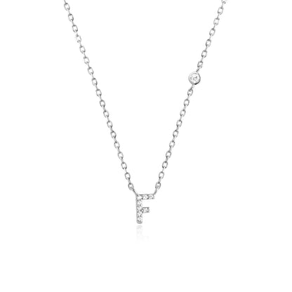 VEWANT New 925 Sterling Silver Monogram Initial Letter A M Pendant Long Chain Necklace Crystal Fine Jewelry Luxury Fine Jewelry