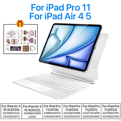 New Magic Keyboard For iPad 11th A16 Air 6 2025 iPad Case Pro 13 12.9 11 iPad 7 8 9 10th Gen Air4 5 10.9 Spanish Hebrew Keyboard