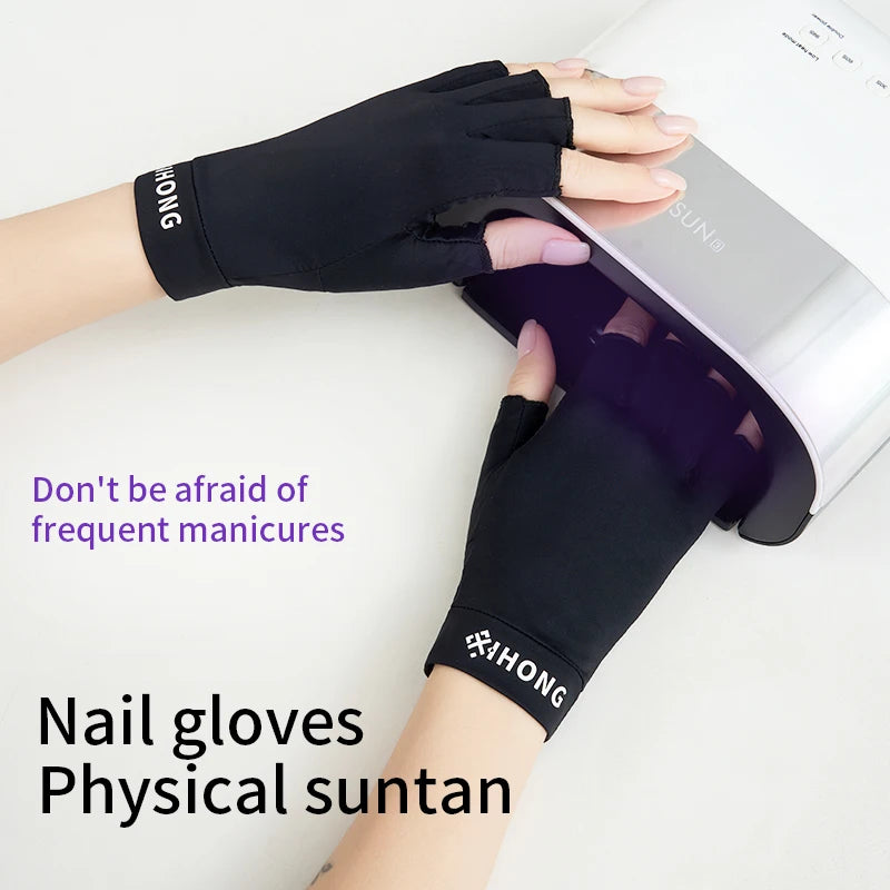 UV Gloves Are Used For Nail Art. These Are Professional UPF50+ UV Protective Gloves, Suitable For Nail Art. Five-Finger Gloves