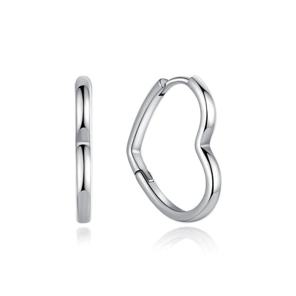 New 2026 Original 925 Sterling Silver Earrings For Women Piercing Hoop Love Heart Earings Rose Gold Wedding Gift Luxury Jewelry