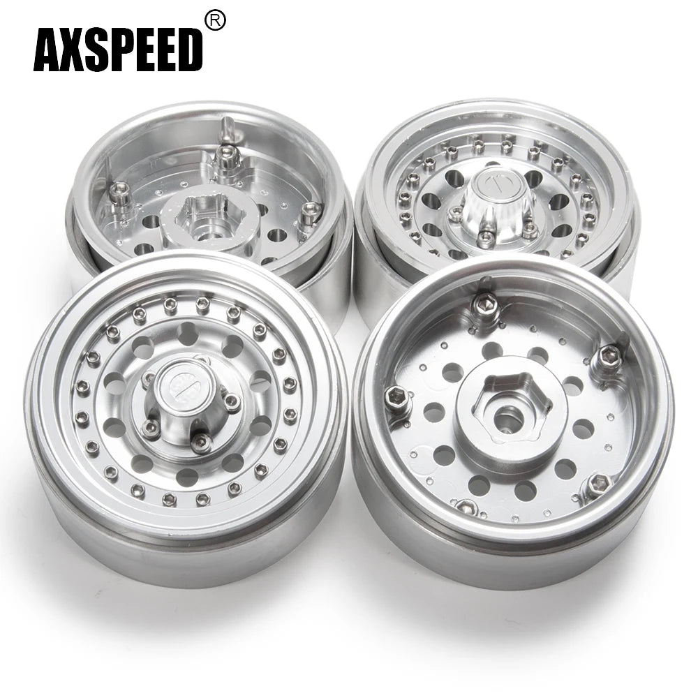 AXSPEED Aluminum Alloy 1.9 inch Beadlock Wheel Rims Hubs 27mm for TRX-4 D90 Axial SCX10 CC01 1/10 RC Crawler Car Truck Parts