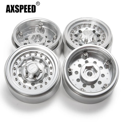 AXSPEED Aluminum Alloy 1.9 inch Beadlock Wheel Rims Hubs 27mm for TRX-4 D90 Axial SCX10 CC01 1/10 RC Crawler Car Truck Parts
