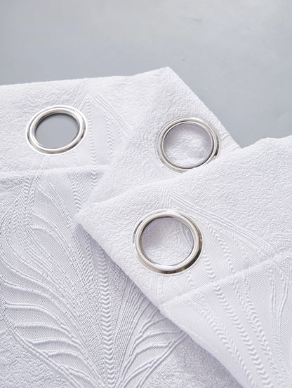 White GREY Embroidered European Style Thickened High-end Curtains for Bedroom Transparent Tulle for Living Room,Grommet Top,