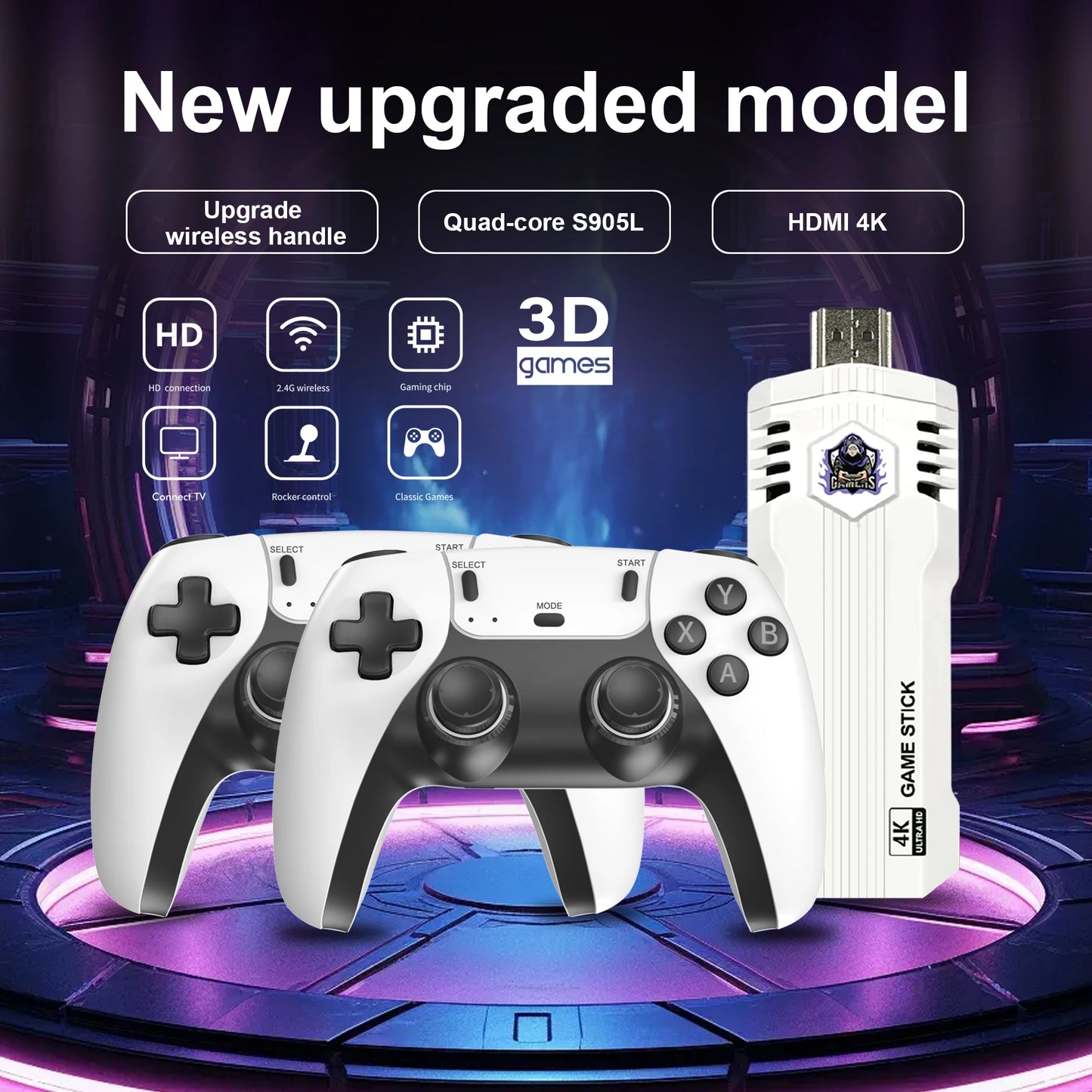 Gaming Consoles X2L ARM Mali-450 Quad-core S905L 64G/128G 30000+ Games Control for Games PSP、PS1、DreamCast、N64