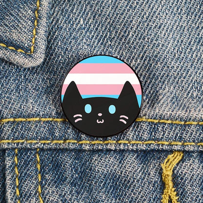 Lapel teacher tote Bag backpacks Badge Cartoon gift Pines Brooch for women Non Binary Pride cat Pins Custom cute Pines Shirt