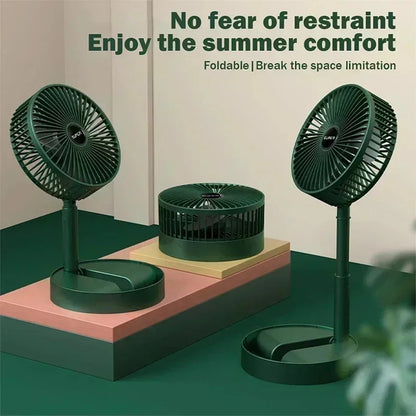 Portable Desktop USB Fan - Folding Retractable Mute USB Charging Mini Electric Fan for Office Dormitory Home Car One WORLDKPI
