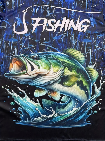 3D Men's Ocean Pattern Print Long-Sleeved Shirts Quick-Drying Sweat-Wicking Fishing Hiking And Sports Leisure Protective Shirts