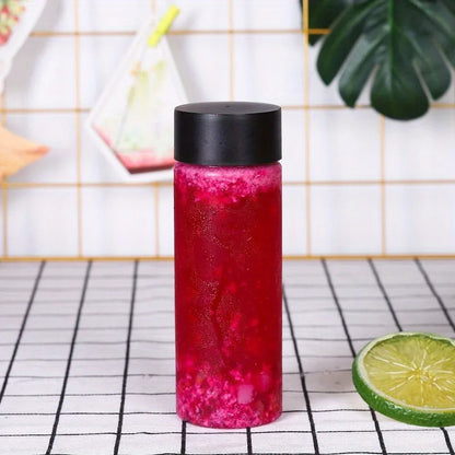 6pcs Plastic Bottles, 400ml Clear PET  Bottles With Lids, Milk And Other Beverage,Restaurant  Camping PartyDrinkware Accessories