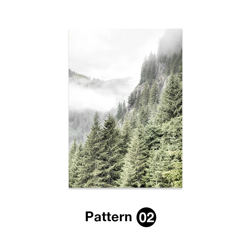 Nordic Home Decor Peace Nature Green Botanical Wall Posters and Prints Canvas Painting Art Pictures for Living Room Wall Decor