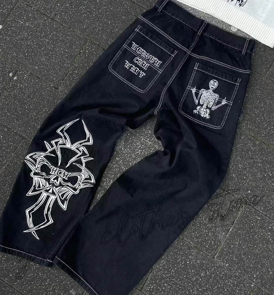 American Fashion Trend Joker Best Sell Special Spot Jeans Women Street Y2K New Punk Oversized Wide-leg Pants Unisex Casual Jeans
