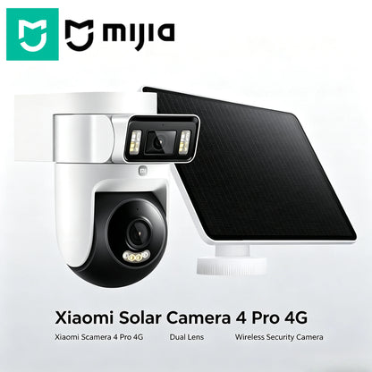 Xiaomi Smart Solar Camera 4 Pro 4G Dual Lens 5MP Solar Powered Outdoor Wireless Security Camera Two-way Audio Surveillance Cam