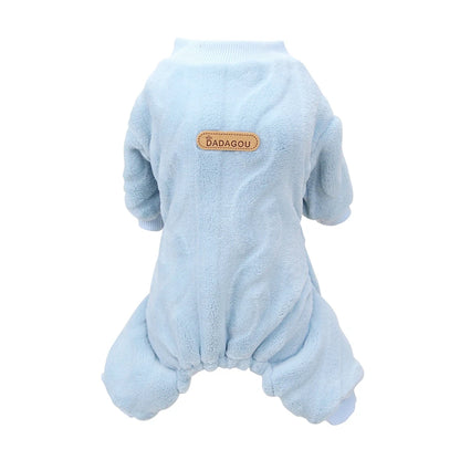 Pet Dogs Four-Legged Jumpsuit Wavy Double-sided Fleece Soft Puppy Kitten Pet Pajamas Dogs Cats Warm Winter Jacket Clothing