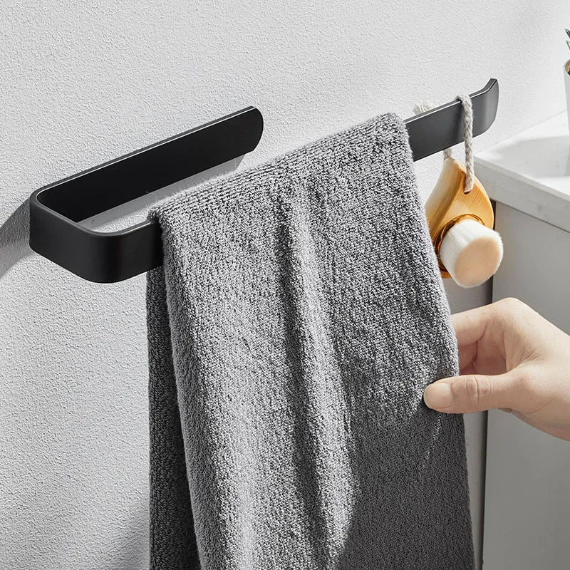 Towels Rack Space Aluminum Without Drilling Self-Adhesive Bathroom Towels Tissue Paper Storage Holder for Kitchen Batchroom