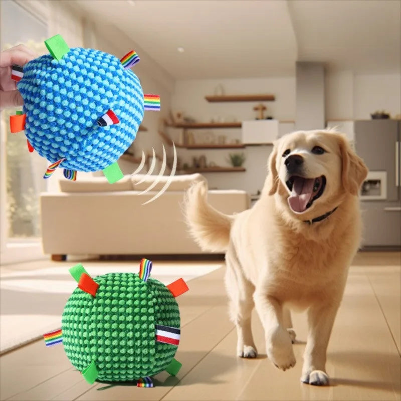 Pet Toy Ball Dog Chew Toy Interactive Tough Durable Colorful Ribbon Pet Playing Toy for Small Medium Large Dogs Stress Relief