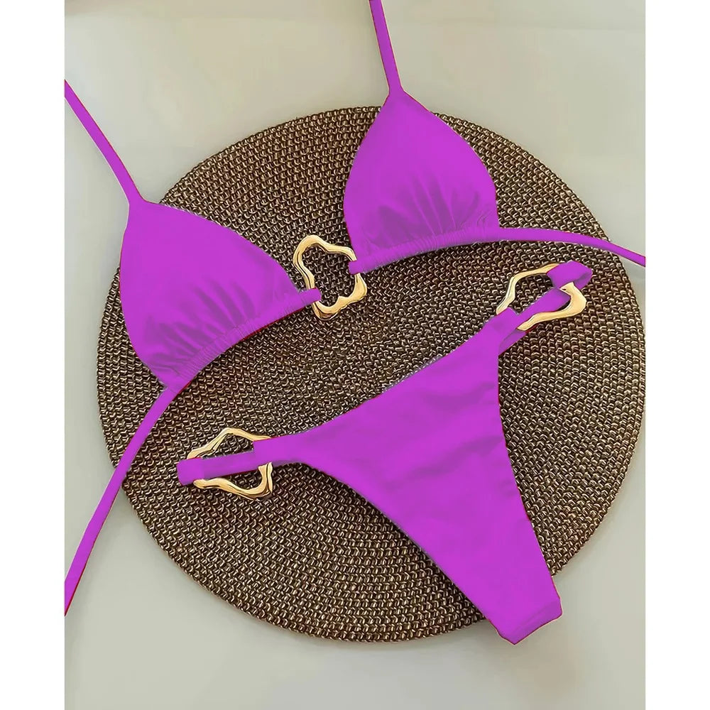2025 New Bikini Set Bikinis Sexy Women Swimsuits Female Swimwear Bathing Suit Brazilian Swimming Suits Beachwear Biquini Summer