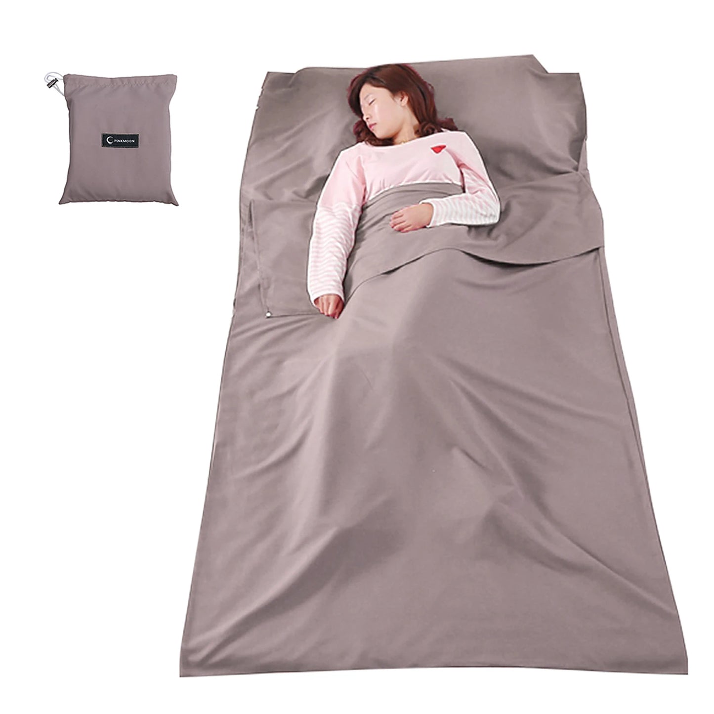 115cm*210cm Lightweight Sleeping Bag Liner Portable Multi-person Sleeping Sack Outdoor Camping Hotel Travel Sheet