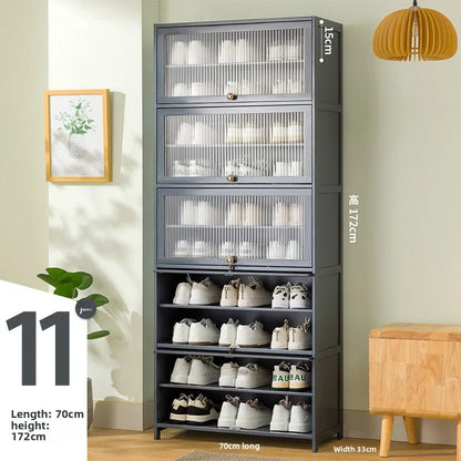 Shoe cabinet multi-layer storage rack household simple door entry balcony indoor large-capacity dust-proof shoe rack