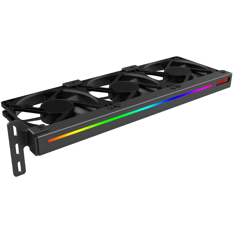 TEUCER VC-C270H Computer Graphics Card Bracket ARGB 5V 3Pin Addressable Headers GPU Silent Cooling Fan for Most Graphics Cards