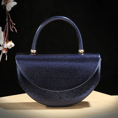 New fashion halfmoon handbag shiny evening dress bag delicate metal chain shoulder bag fashion gift bag small items storage bag
