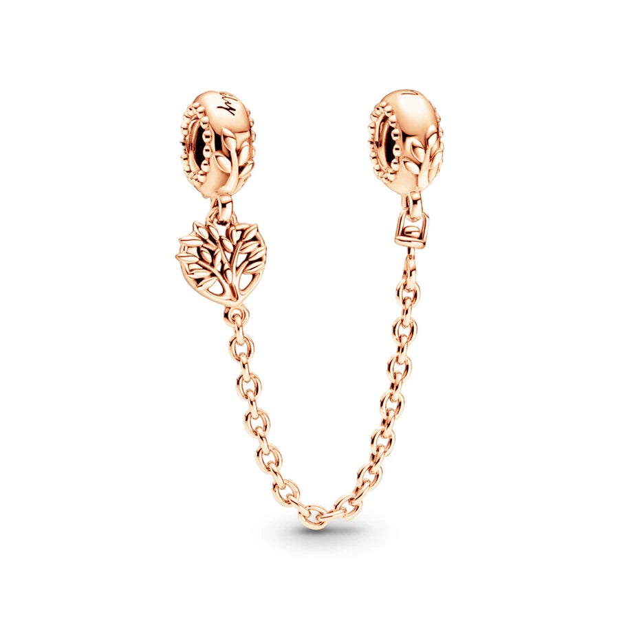 Rose Gold Plated Charms for Bracelet DIY Jewelry Making Heart Flower Strawberry Butterfly Paw Print CZ Pendant Beads Women Gift