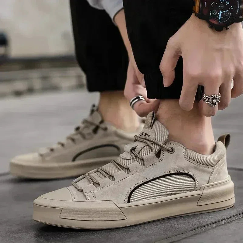 Men's Casual Leather Shoes 2024 New Shoes for Men High-top Black Casual Male Sneakers Platform New Tenis Masculino Mens Loafers
