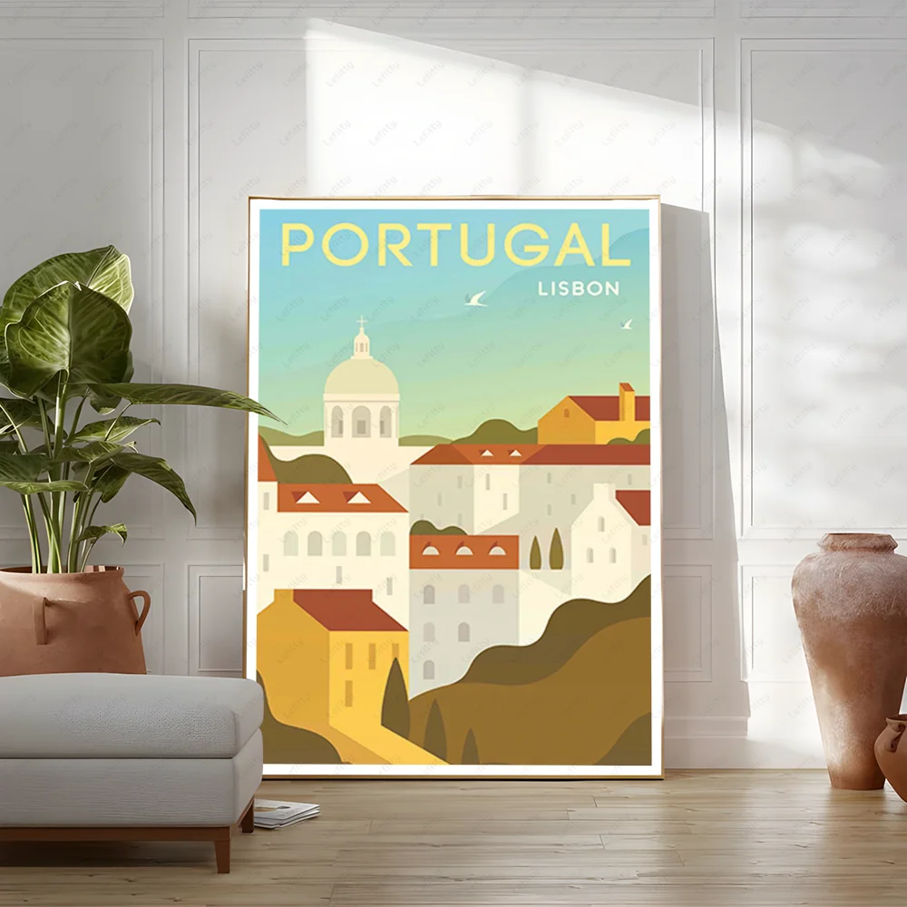 Pictures Portugal Painting Poster Room Decor Home Decoration Interior Wall Art Printing Waterproof Bathroom BedRoom Posters Gift